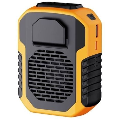 (Orange)Ventilateur à Clip à la Taille, 6000 mAh, 3 Vitesses, Rechargeable par USB, Ventilateur de Cou Mains Libres, avec Fort Flux d'air (1/5)