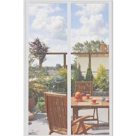 (blanc)Moustiquaire Porte Fenetre Aimantée Magnetique Rideaux Anti Mouches pour Porte,Rideaux Toile Insect Ecran,Moustiquaire Baie Vitree (1/5)