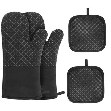 Ensemble de Gants de Four Gants de Cuisine Antidrapant Rsistant la Chaleur avec Doublure en Coton et couleurs multi GANT DE CUISINE (1/4)
