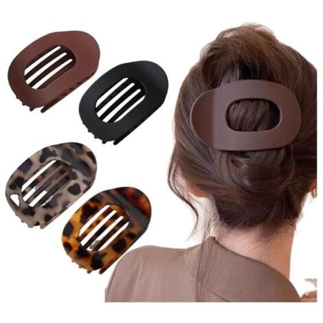 4 pinces à cheveux plates pour dames, pinces antidérapantes, accessoires pour cheveux (1/5)