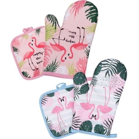 Lot de 2 gants de cuisine et maniques pour four et barbecue