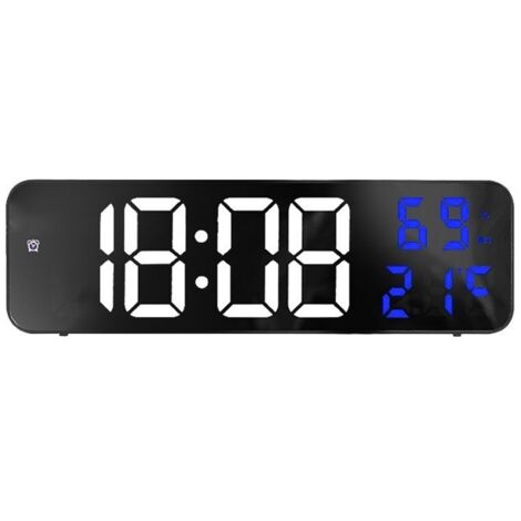 Grande horloge numérique à LED, réveil électronique pour la maison, grand écran, horloge à brancher, montage mural (1/5)