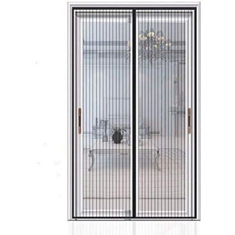 Rideau de Porte magnétique/Moustiquaire porte Magnétique pour portes fenêtres Anti Moustiques Mouches 120x220cm Noir (1/4)
