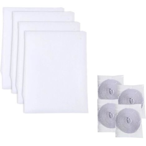 4Pcs Moustiquaire Fenetre,Moustiquaire Filet de Fenêtre, 130x150cm Moustiquaire pour Fenêtre,Moustiquaire de Fenêtre avec 4 Rouleaux (1/4)