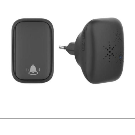 Noir-Sonnette Sans Fil, Sonnette Auto Alimentée Sans Batterie Requise Carillon de Porte Sans Fil, Bouton Poussoir étanche à 150m de (1/5)