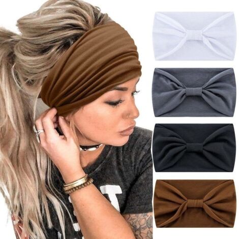 Hairband 4x bandeaux boho pour femmes, bandeau, accessoires de cheveux de sport de yoga A0583 (1/5)
