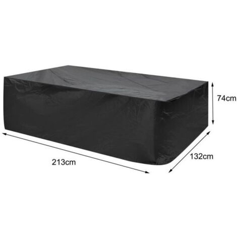 (noir)Housse de protection pour table de jardin étanche LESHP - 213x132x74cm - Tissu Oxford 420D (1/4)