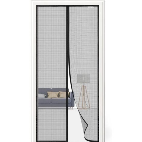 Moustiquaire Porte Fenetre Magnétique 80x200 cm,Derniers Modèles 2023, Rideau Anti Moustique, Aucun Perçage n 'est Nécessaire - Noir (1/4)