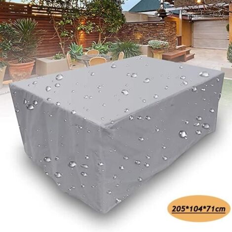 Housse de protection pour meubles de jardin, housse de protection pour table rectangulaire, gris, 205 x 104 x 71 cm (1/4)