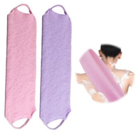 Lot de 2 gants de toilette exfoliants pour le dos avec corde extensible,structure de massage,parfait pour la douche et enlever - fy