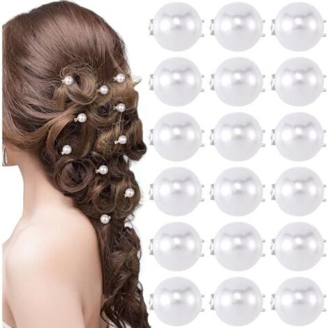 20 mini pinces à cheveux en perles blanches pour femmes, épingles à cheveux mignonnes, décorations de cheveux élégantes pour filles (1/4)