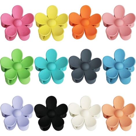 12 pièces de pinces à cheveux, accessoires pour les cheveux, adaptées aux femmes et aux filles, en 12 couleurs (1/4)