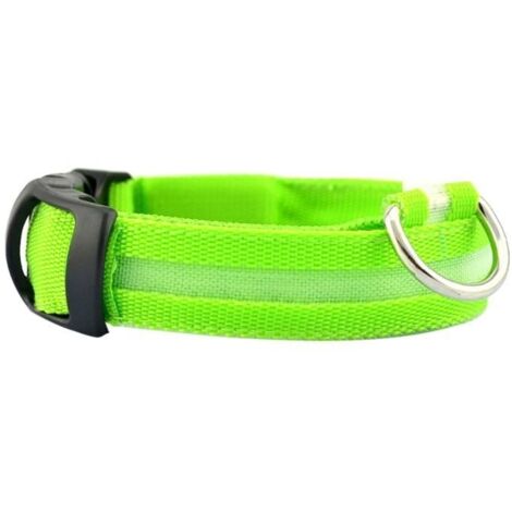 Chien LED lumineux collar Glowing Pet Fashion Night Light Up de sécurité Collier avec batterie vert intégré M Taille coloré (1/4)