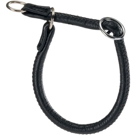 Ferplast VOGUE CS Collier semi-étranglé en cuir pour chiens 10/40 - A: 40 cm - B: Ø 10 mm - Noir (1/2)