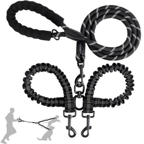 Laisse Double - Non spécifié - Réglable - Fil Réfléchissant - 80 cm - Pour 2 Chiens (1/4)
