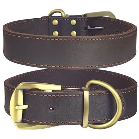 (xl)Qianruida Collier pour Chien Cuir Véritable Colliers Réglables en Cuir - XL (1/5)