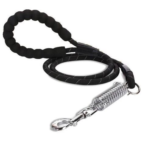 Laisse pour chien de 5 pieds avec ressort puissant, pour gros chien et promenade en plein air Laisse pour chien de 12 mm de (1/4)