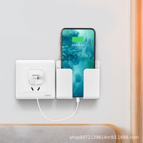 Lot De 10 Boîtes Murales Auto-adhésives Pour Télécommandes Et Téléphones – Blanc – 99x86x28 Mm