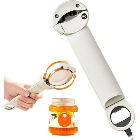 (White)Multifunctional Retractable Bottle Opener,Ouvre-Bouteille Réglable,Ouvre-Bouteille Manuel Réglable,Ouvre-Bouteille En Acie[u2542] (1/4)