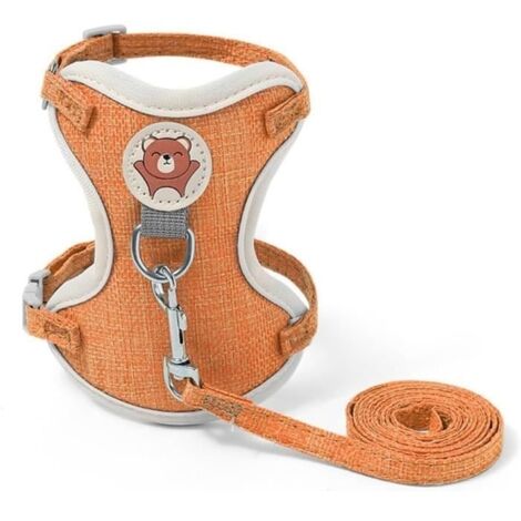 (Rose)Harnais pour Chat - Anti Évasion - Réglable - Confortable - Polyester - Petit Animal (1/4)