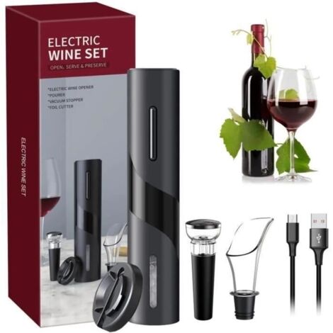Tire-bouchon électrique Balitta Rechargeable – Ouvre-bouteille – Cadeau Homme