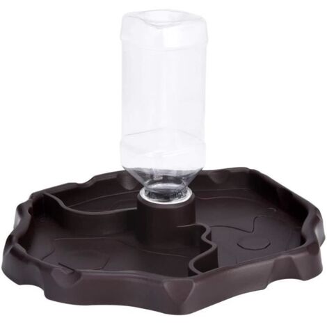 (Marron)Distributeur d'eau pour reptile - Bol Anti Débordement - Plastique - 2 en 1 (1/4)