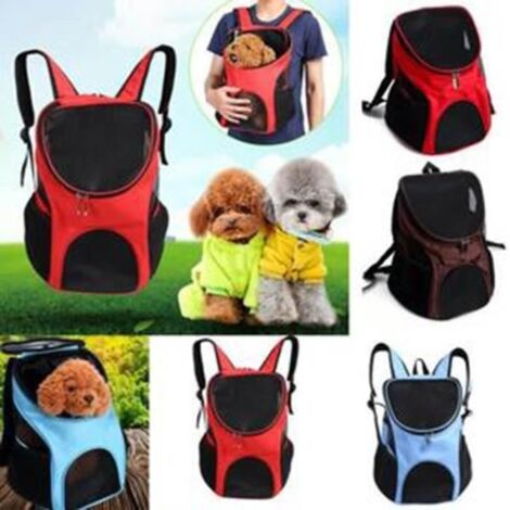 30x25x35cm Panier Sac Transport pour Chien - Chat avion, Sac a dos ventral pour chien - Chat, Porte chien ventral, Confortable，BLEU