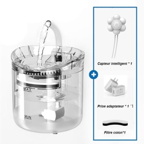 Abreuvoir transparent pour chien et chat avec capteur, abreuvoir avec filtre, filtre de remplacement, capacité 1.5L-YOLISTAR (1/4)