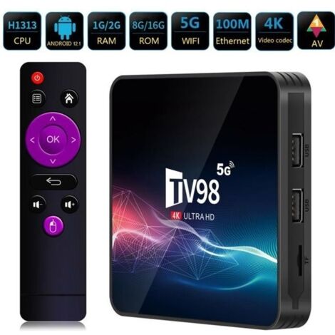 Boitier iptv TV98 H616 Wi-Fi double bande Android 12 Allwinner H313 Quad Core ARM Cortex A53 2+16G TV Box (1/4)