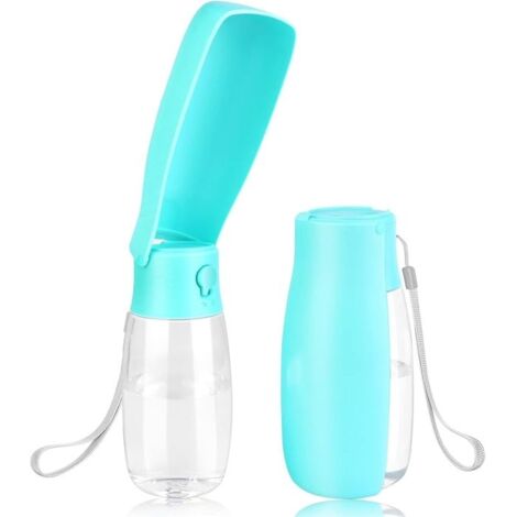 550ML Bouteille d'eau pour Chien Chat, Distributeur d'eau Portable Gourde avec Bouton Lock et Filtre à Charbon Actif Convient (1/5)
