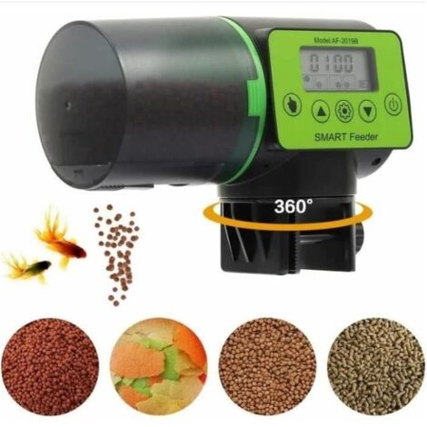 Distributeur automatique de poisson intelligent pour aquarium avec minuteur 200 ml Grande capacité Super silencieux pour bassin et