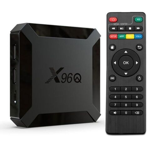 Boitier iptv Android TV Box X96Q Smart TV Box WiFi 1+8 Go avec Allwinner H313 TV Box Android 10.0 Prend en Charge 4K HD Multimédia