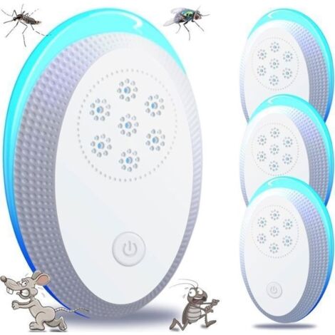 Anti Moustique Prise, Ultrason Souris Mouche 4 Paquets, Appareil Repulsif Souris Efficace pour Repou REPULSIF NUISIBLES POUR LA MAI (1/5)