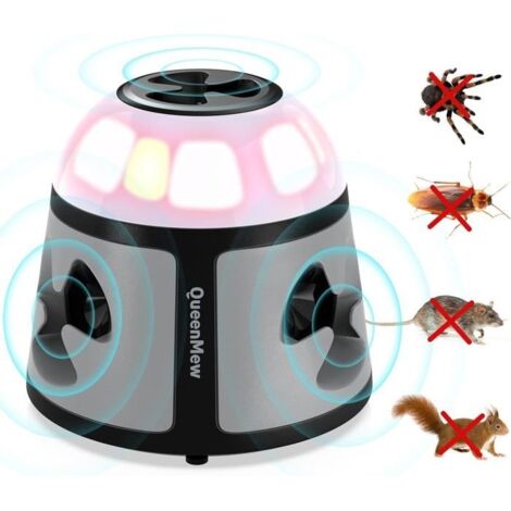 (Gris)Ultrason Souris et Rats 360° Appareil Ultrason Souris avec Lumière LED Plug in Repulsif Souris Anti Rongeur (1/5)