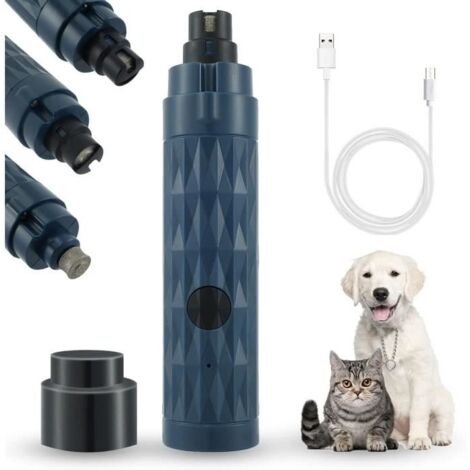 Broyeur à Ongles pour Chien,Lime A Ongles Electrique pour Chien avec Lumières LED, Coupe-Ongles Electrique pour Chien et Chat (Bleu) (1/4)