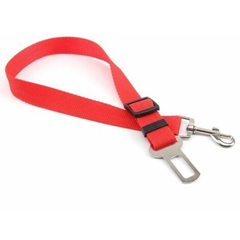 Laisse Ceinture de Sécurité pour Chien/Chat/Harnais Animaux de Compagnie pour Les sièges de Voiture- Rouge (1/4)