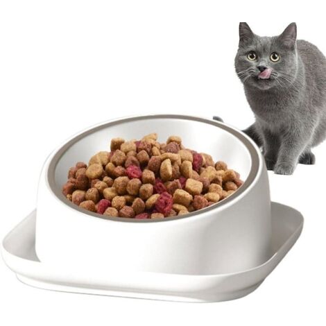 Gamelle surélevée pour chat,Inclinée à 15 degrés, gamelle propre pour chiens et chats,Gamelle antidérapante et silencieuse pour (1/4)