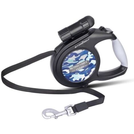 Laisse Chien Enrouleur 8m,Laisses Rétractables pour Petits et Gros Chiens jusqu’à 50 Kg,Avec Lumière LED/Poignée Antidérapante,Noir (1/4)