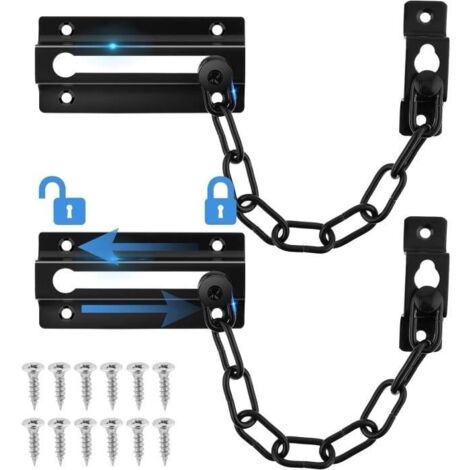 Chaîne De Sécurité Pour Porte, Serrure Interieur Verrou Porte Chaine Verrou De Porte Robuste Antivol Chaîne Épaisse Résistante (1/4)