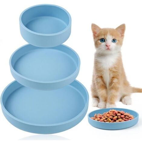 Gamelle pour Chat,3 Gamelle en Silicone pour Chat Chien,Gamelle Chat Antidérapante Multi-Usages,Bol de Nourriture Plat pour Animaux (1/4)