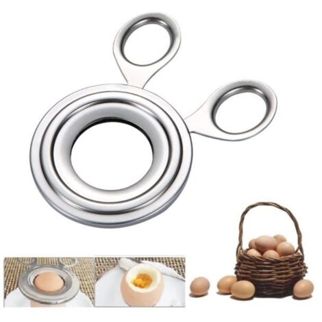 Coupe-oeufs - Cuisine - Ouvre-oeuf à la Coque - Acier inoxydable - Facile à utiliser - Pour œufs durs (1/4)