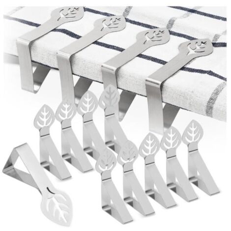 10 Pièces Pince Nappe Exterieur,Pince pour Nappe de Table, Nappe de Table Exterieur Inoxydable 7.5 x 4.5 cm pour Banquet (1/4)