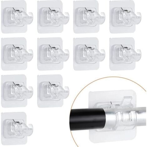 12 Pièces Supports pour Tringles à Rideaux, Support Rideau sans Percage Crochets Adhesifs Rideaux Supports de Tringle Auto-Adhésifs (1/4)