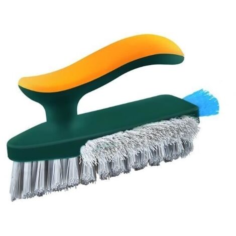 Lot de 2 brosses à récurer - En plastique - Avec poils denses - Brosse de nettoyage pour sol, tapis, carrelage, salle de bains (1/4)