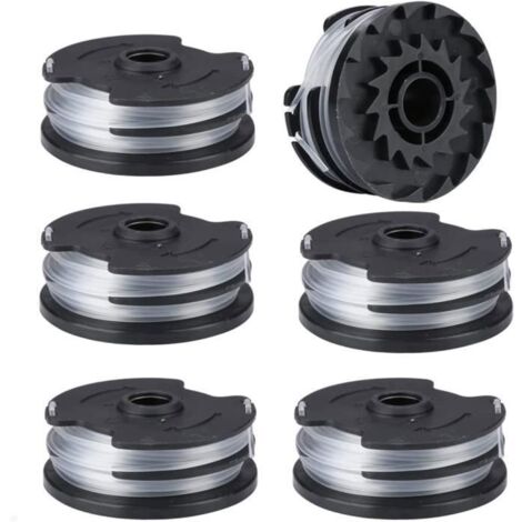 (Noir)6pcs Bobine Fil Nylon pour Parkside LIDL Akku PRTA 20-Li C3 A1B2 PRT 550 A1 A3 PRT 300 A1 Pièces de Rechange Coupe Bordure (1/4)