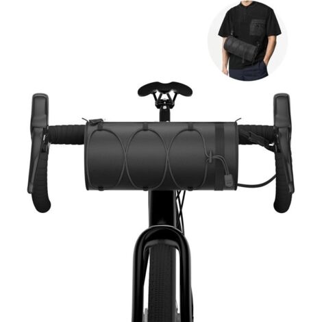 (Noir)Sac de Guidon de Vélo - ACCESSOIRES VELO - 2.5L - Étanche - Bandoulière Amovible - Nylon