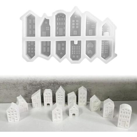 Moule silicone 1 maison chalet de noel 3d sapin neige pour terrarium fimo plâtre porcelaine cire savon résine bougie argile k701 9k300 - Un grand marché