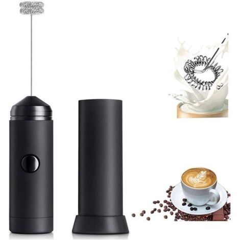 Mousseur à lait électrique avec fouet en acier inoxydable, parfait pour café, cappuccino, et battage des œufs