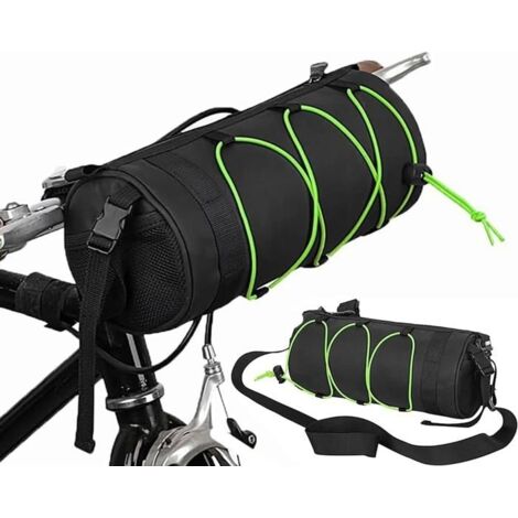 (Vert)Sacoche de Guidon, Sac de Guidon de Vélo, Sacoche de Guidon de vélo Avant étanche avec bandoulière Amovible pour vélo de Course, (1/5)