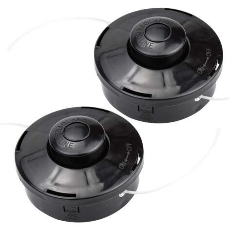 Lot de 2 Tête de débroussailleuse Universelle A6481 Nylon Bobine de Tondeuse Débroussailleuse Tête De Coupe M10 X 1,25 pour (1/4)
